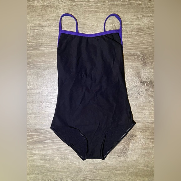 SOLD!!! Yumiko Leotard - Black and Cerulean Heather, Women’s Medium - Picture 2 of 3